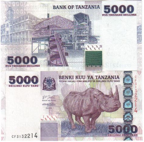 Tanzania 5000 Shillings 2003 Pick 38 Unc Ebay