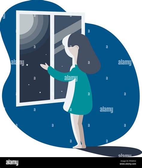 Bed Looking Out Window Stock Vector Images Alamy