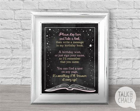 Birthday Book PRINTABLE Sign Twinkle Twinkle Little Star - Etsy