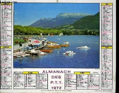 Calendrier Almanach Des P T T Montagne Et Lac D Annecy Collectif