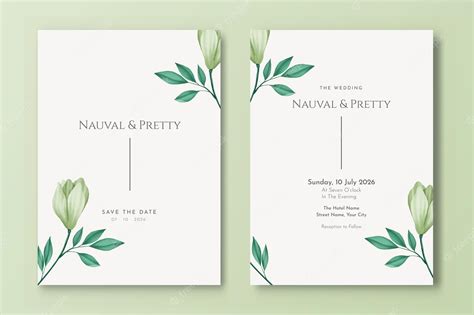 Plantilla Moderna De Invitación De Boda De Doble Cara Con Pintura