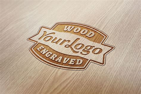 Wood Engraved Free Logo Mockup Psd Good Mockups