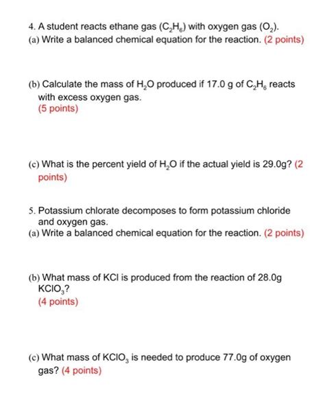 Solved 4 A Student Reacts Ethane Gas C2H6 With Oxygen Gas Chegg