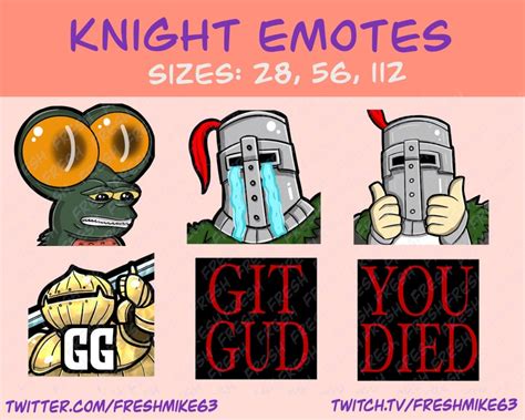 Soulsborn Emotes Knight Emotes Emotes Twitch Emote Youtube Emote