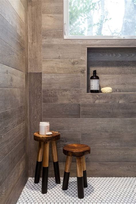 20+ Amazing Wood Look Tile Bathroom Ideas - SWEETYHOMEE