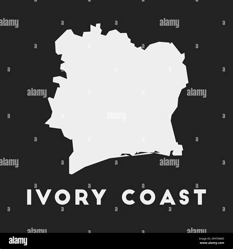 Ivory Coast Icon Country Map On Dark Background Stylish Ivory Coast