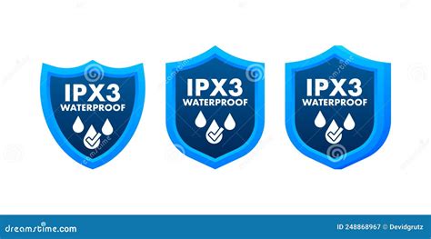 Ipx Waterproof Water Resistance Level Information Sign Stock Vector