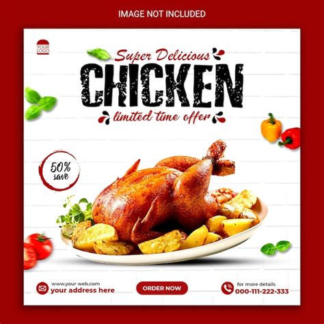 Premium PSD Delicious Chicken Social Media Banner