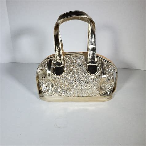 Vintage Claire S Gold Glitter Small Purse Handbag Gem