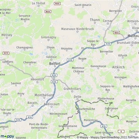 Plattegrond Territoire De Belfort Kaart Van Territoire De Belfort En