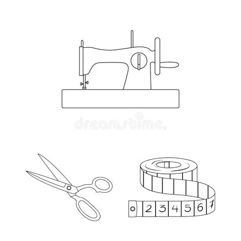 Sewing Atelier Outline Icons In Set Collection For Design Tool Kit