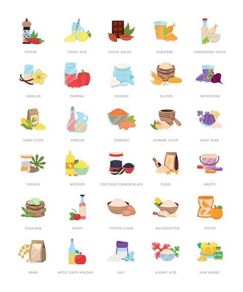 Illustrations of Food Additives 10559816 Vector Art at Vecteezy