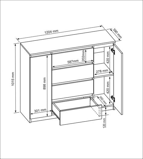 Meble Masztalerz Szafka Komoda 2D4S 120Cm Biel Drzwi Szuflady Salon