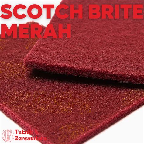 Jual Spon Merah Amplas Stainless Lembaran Scotch Brite Shopee Indonesia