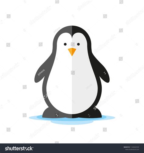 Pinguin Flat Sign Stock Vector Royalty Free