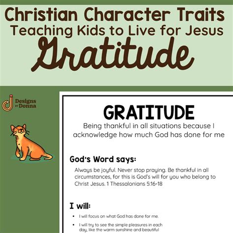 Gratitude Christian Character Trait Packet Made By Teachers