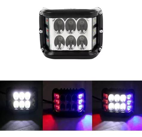 Faro Led Dually Led Luz Blanca Laterales Estrobo Azul Rojo Meses