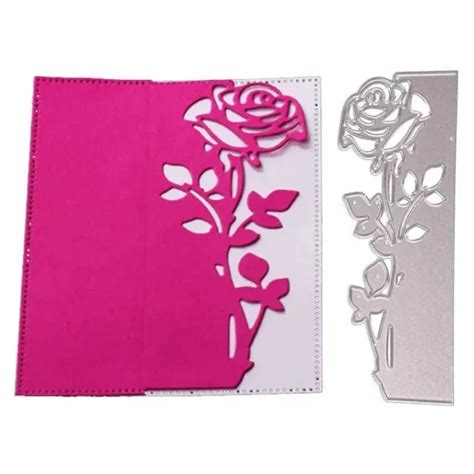 1 PC ROSA Fiore Taglio Metallo Farfalla Fustelle Stencil Per