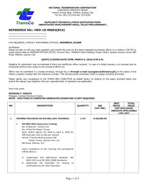 Fillable Online Negotiated Procurement Small Value Procurement Fax