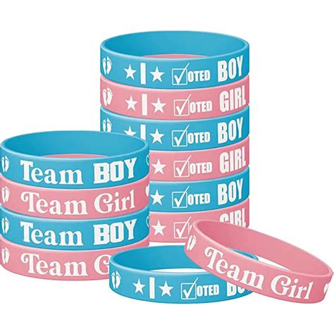 Nicro Gender Reveal Boy Or Girl Rubber Bracelets For Voting Games Team