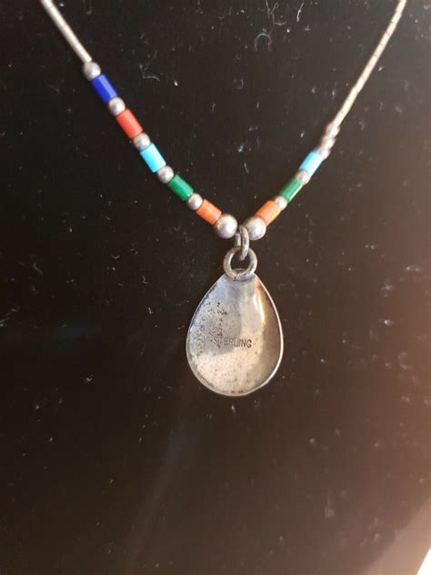 Vintage Santo Domingo Liquid Silver And Bead Necklace Gem