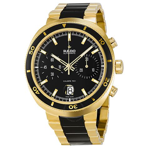 Rado D Star Chronograph Automatic Yellow Gold Pvd And Black Ceramic Men