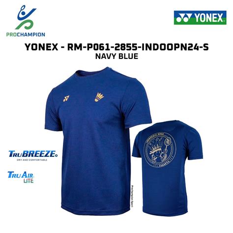 Jual New Kaos Jersey Badminton Yonex RM 2855 Indonesia Open 2024 Navy