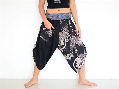 Harem Pants Japanese Samurai Style Wrap Pants Yoga Ninja Pants Etsy