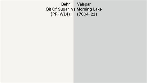 Behr Bit Of Sugar Pr W14 Vs Valspar Morning Lake 7004 21 Side By