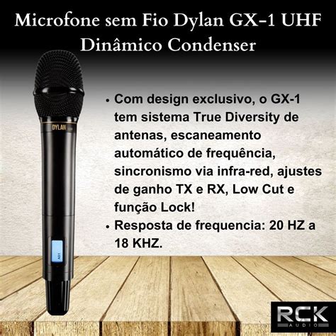 Microfone Sem Fio Uhf Dylan Gx