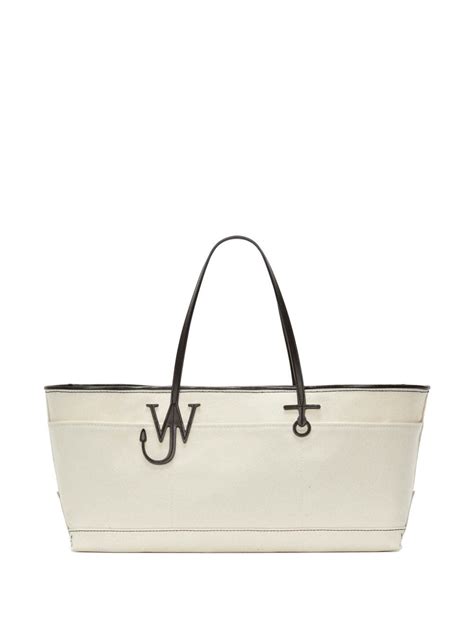 JW Anderson Stretch Anchor Canvas Tote Bag White FARFETCH