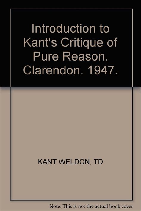 Introduction To Kants Critique Of Pure Reason Clarendon 1947