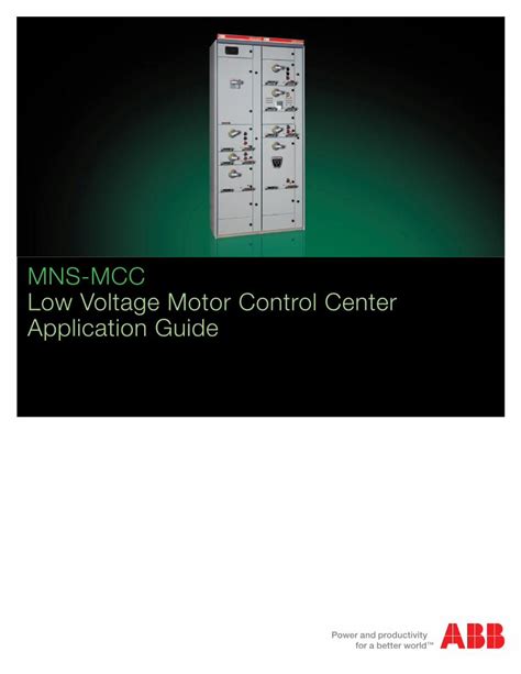 PDF MNS MCC Low Voltage Motor Control Center Application Guide MCC