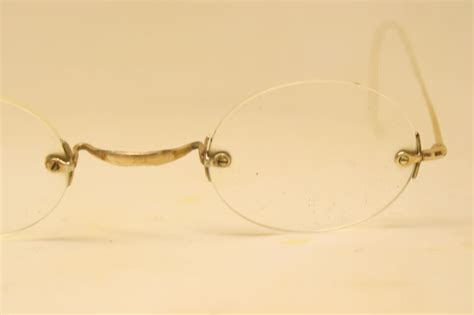 Antique Eyeglasses Saddle Bridge Rimless Glasses Frames Vintage Gold Jobs 4596313366