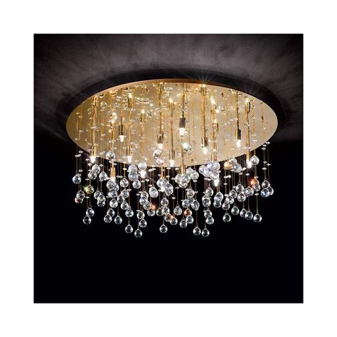 The Italian Collection Moonlight Semi Flush Ceiling Fitting In Gold