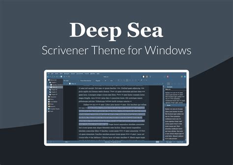 Deep Sea Scrivener Theme For Windows Dark Mode Etsy