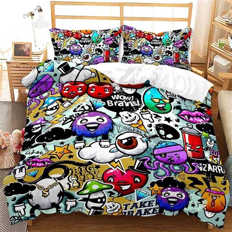 Graffiti Street Styles Duvet Cover Set Hip Hop Bedding Sets Etsy