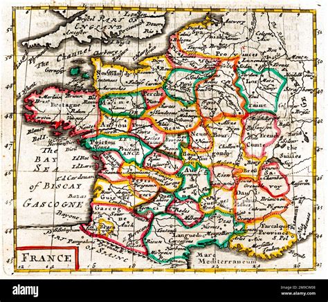 17th Century Map Of France Stock Photo Alamy