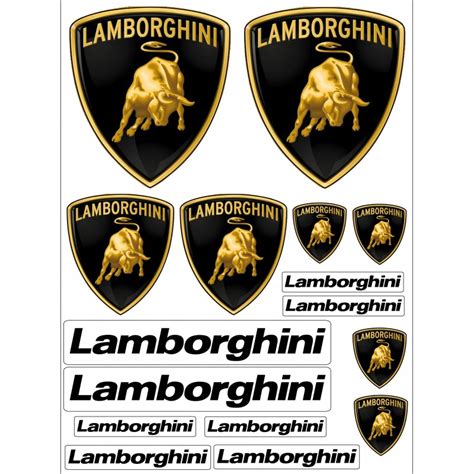 1 Planche De 16 Stickers Autocollants Lamborghini