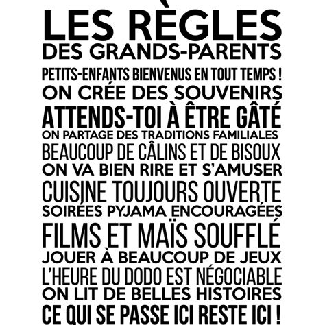 Sticker Les R Gles Des Grands Parents Stickers Stickers Citations