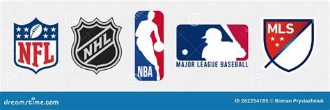 Official Logos of Major USA Sports Leagues. Logo of the Top 5 American ...