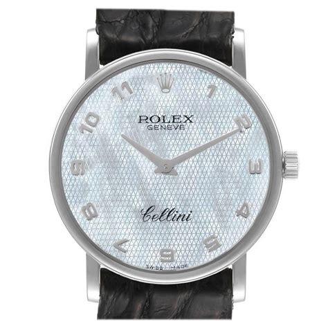 Rolex Cellini Classic White Gold Silver Dial Mens Watch 5115 For Sale