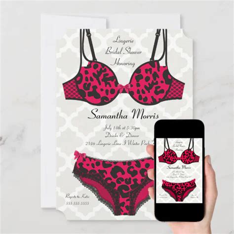 Cute Trendy Lacey Lingerie Bridal Shower Invite Zazzle