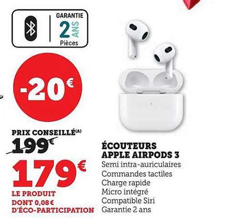 Promo écouteurs Apple Airpods 3 Chez Super U Icatalogue Fr