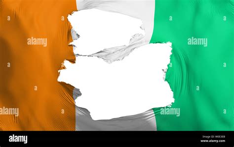 Tattered Cote Divoire Flag White Background D Rendering Stock Photo