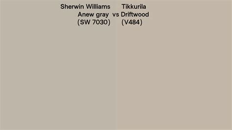 Sherwin Williams Anew Gray SW 7030 Vs Tikkurila Driftwood V484 Side