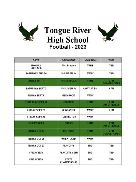 2023 Football Schedule | PDF