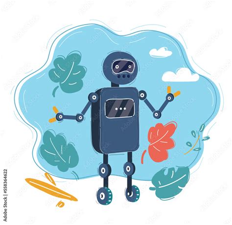 Cute Robot Cartoon Vector Icon Illustration Science Technology Icon Concept Isolated Premium