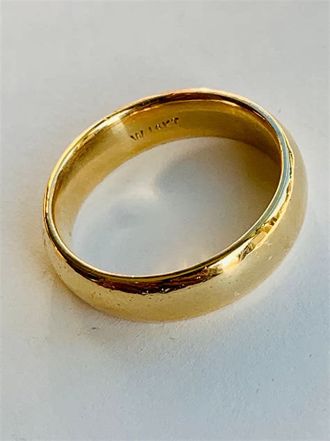 Men S Wedding Ring Vintage Mens Gold Wedding Ring 14k Yellow Gold