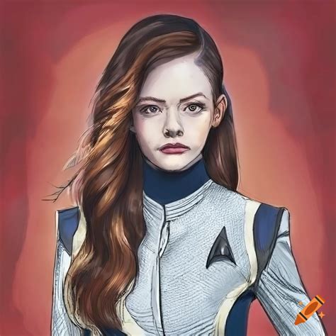 Mackenzie Foy As A Character On Star Trek Discovery In Comic Book Cover